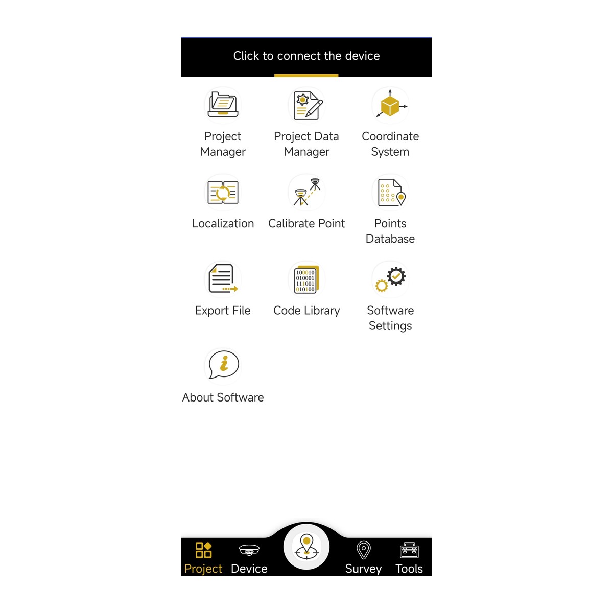 Logiciel de levé Spherefix (Android) — vue 2